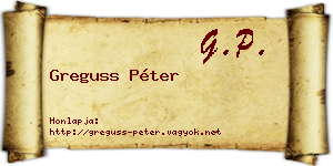 Greguss Péter névjegykártya
