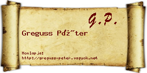 Greguss Péter névjegykártya